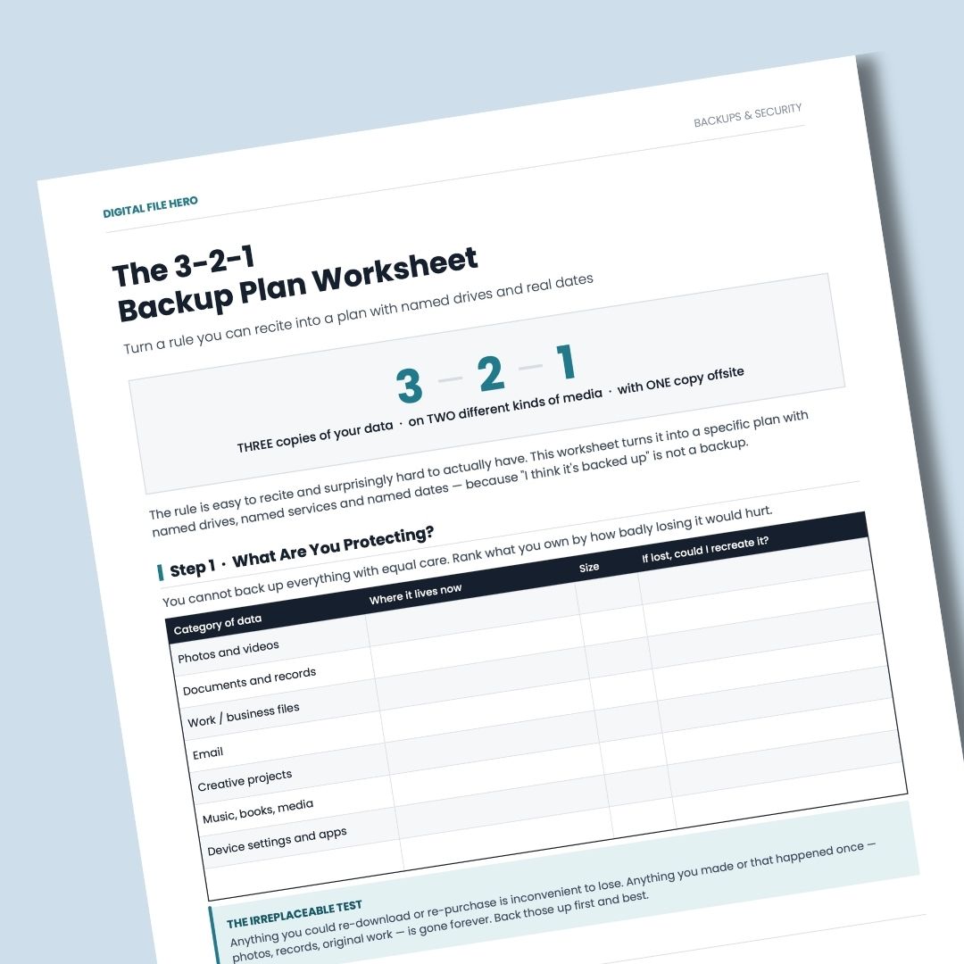 The 3-2-1 Backup Plan Worksheet