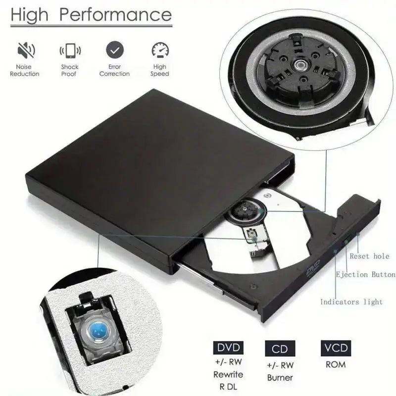 USB 3.0 External CD DVD Drive For Laptop PC MacBook Computer Protectable External Disk Drive For Data Reading Writing Storage