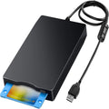 USB Floppy Drives，Portable 3.5" External 1.44 MB FDD Floppy Disk Reader for Windows XP/7/8/10/11 PC Laptop Desktop