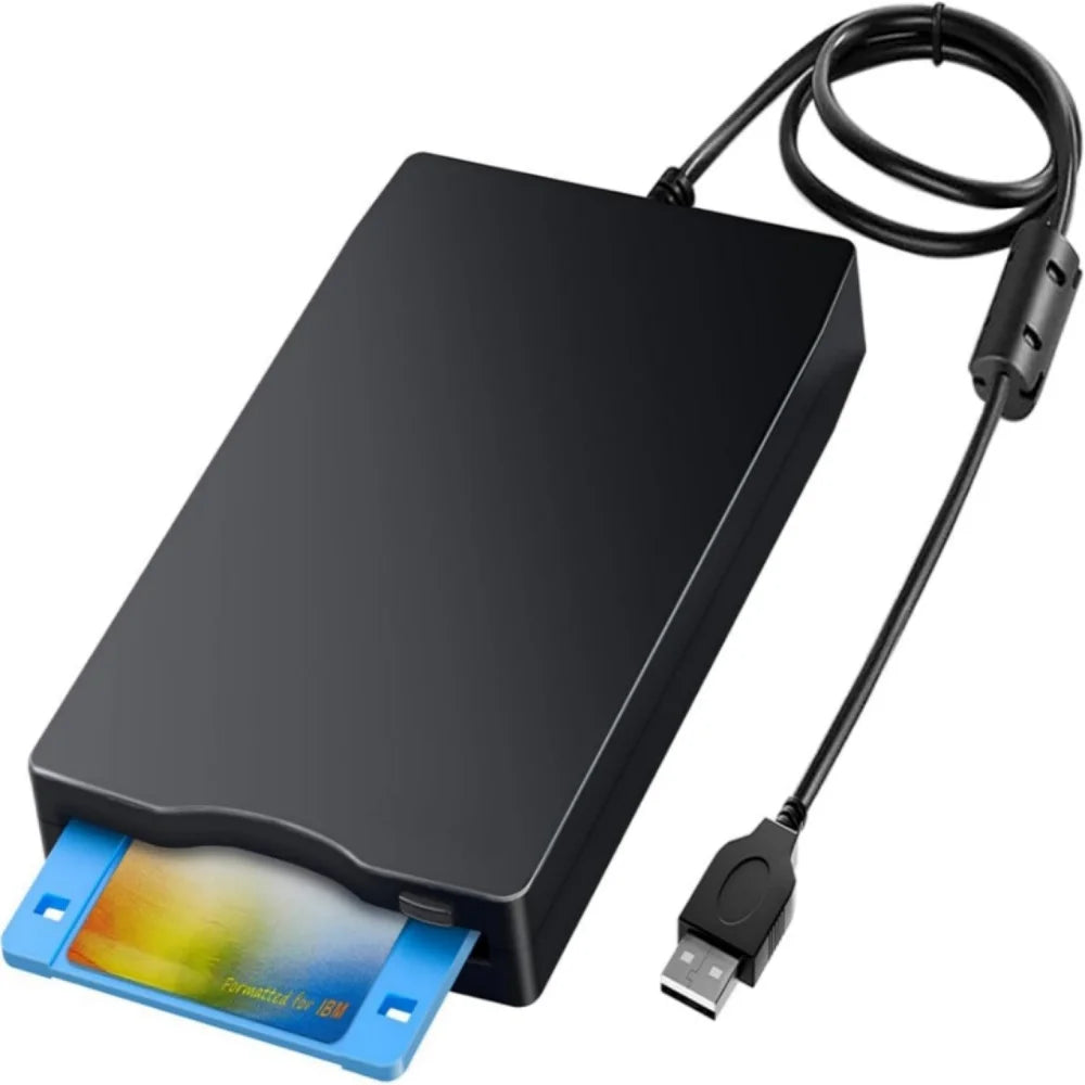 USB Floppy Drives，Portable 3.5" External 1.44 MB FDD Floppy Disk Reader for Windows XP/7/8/10/11 PC Laptop Desktop